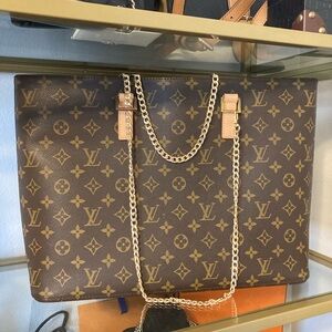 Louis Vuitton Brown Monogram Chain Tote